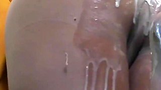 Non-stop Orgasms in My Boss's Office Shower and He Watches Me Squirt in Pantyhose