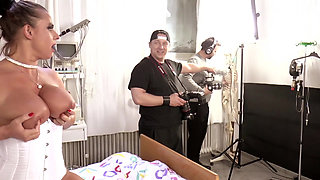 Lovely big ass MILF sprayed in her mouth