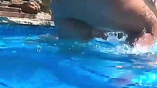 Camilla Cheyenne and Katt Have a Double Dildo in the Pool