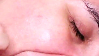 Messy Facial While Biting My Cock