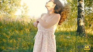 Old4k. dweeb with Pretty Face screwed by old passerby in various poses