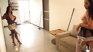 My Boss Seduces Me While I Clean Her House