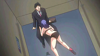 ''The Big Boss and the Perv Secretary'' Stucked Together in a Broken Elevator - Hentai Sex Anime, ENG Sub
