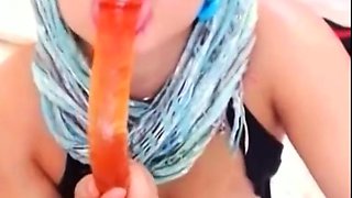 Arab Girl Pleasures Herself with Dildo on Webcam