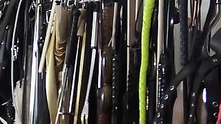 Spiky Chair with Electro T Plus Fucking Machine Riding with Whipping