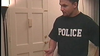 Hung cop gets his massive shaft deep-throated by blonde beauty then fucks her
