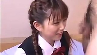 Adorable Schoolgirl With A Heavenly Ass Sucks And Strokes A