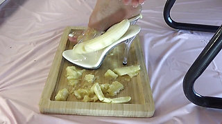 I Crush Bananas with My Beautiful Legs in High Heels