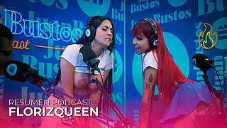 Florizqueen is SPEECHLESS from cumming so much in the sex machine in Juan Bustos Podcast!