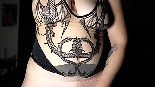 MILF Squirts Again and Again in Sheer Lingerie