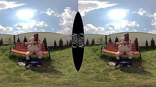 Teen Couple On Bench Amateurs VR