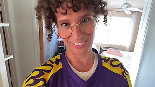 Busty curly MILF stepmom let me cum into the doll after wild fuck