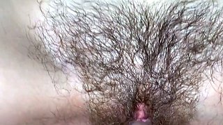 Fingering Her Hairy Pussy Until She Squirts and Cums Hard