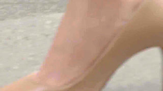 Blonde Brazilian Girl Get Fuck in the Her Wet Pussy, Anal by a Huge Monster Cock,high Heels Feet Fetish