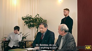 Watch as mature Elle with huge natural tits gets fucked by her gardener in doggy-style and ends up in court