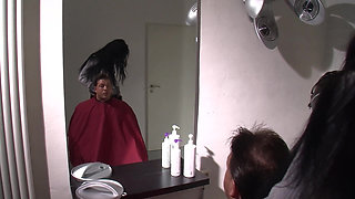 Sexy Hairdresser Fucks with Client