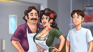 Raunchy anime cartoon features monster and sexy stepmom getting involved in wild action