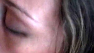 Drip drop: cum addicted slut wife keeps sucking with your load on her face!!