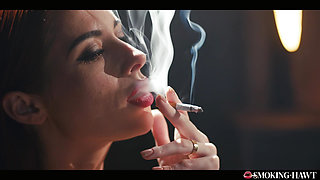 Redhead Smoking Cigarette - Sexy Babe With Pink Pussy Audrey Reid Giving the Hottest Blowjob