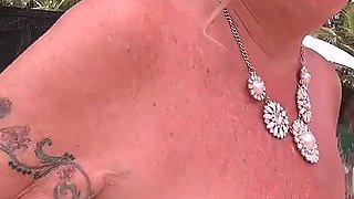 AuntJudysXXX - Busty Mature Lesbian MILFs Melody, Randy, and Jojo Get Naughty by the Pool