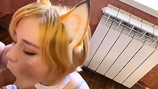 Fox Maid Cosplay Blowjob and Hard Doggystyle Sex in the Kitchen Sweetie Fox
