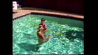 80s Lesbian in the Pool