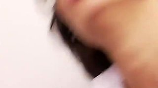 Brunette loves giving blowjob through a wall