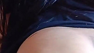 Cuckold's Wife in Red Panties Films the Brunette's Ass on the Webcam