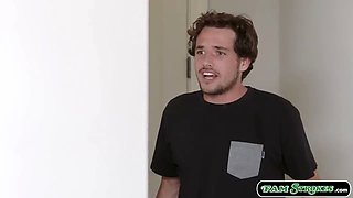 Sexy stepmom sucks and fucked by stepson