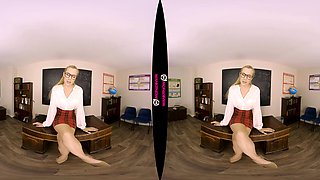 Bad Behaviour; British Blonde Teacher Solo Striptease