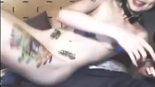 Pierced and tattooed alien princess enjoys human sex toys