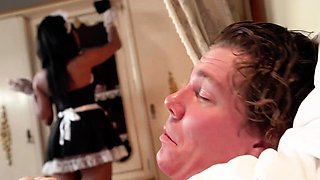 Sinfully black maid fucking hard
