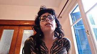 Alternative Goth Teen with Piercings and Tattoos, Fucked in POV in a Real Homemade Amateur Video. - First Sextape