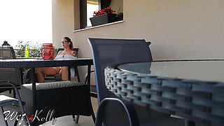 Watching My Neighbor Masturbating on Terrace