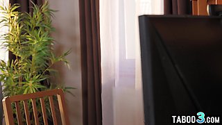 Blondie Russian boss relaxing on big male pole