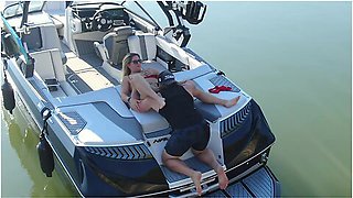 Getting Her Pussy Licked On A Boat In The Middle Of The Lake