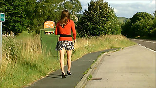 Cath flashing her knickers