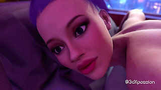Neon Heat. Passionate Sex with Busty Hot Street Girl in the Neon Room