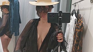 Torrid mom Mirsur shows off her curves in fitting room try-on haul with sexy swimwear