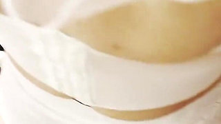 Hotwife Poses in a Bride Costume