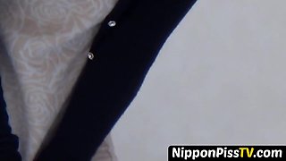 NipponPissTV.com - Young Japanese vixen soaking her panties up with pee in public