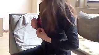 shy teen 18+ in mask sucks her first cock