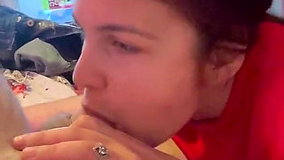 Before School Stepdaughter Gives Me a Blowjob to Hold Me