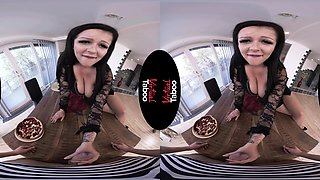 This brunette chick with nice big boobs and a pretty face is