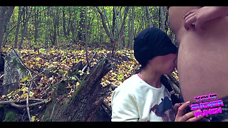 Dirtbike Slut Worships My Cock in the Woods!
