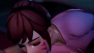 D.va Deepthroating a Hard Gooner Cock Until Cum Explodes in Her Mouth