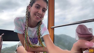 Public Exposure On Ferris Wheel - Strange Girl Helps Me In Her Mouth With Katty West