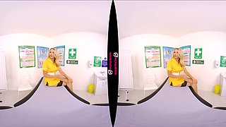 Sustain Your Erection; Nurse Patient Blonde Model Big Tits Black Nylon Tights Lingerie Striptease Solo