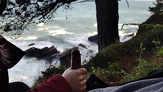 Public Blowjob with a View: Amateur Couple Almost Caught!