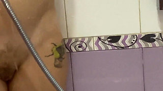 Fuck in the Bathroom and Made Her Hairy Ass Creampied